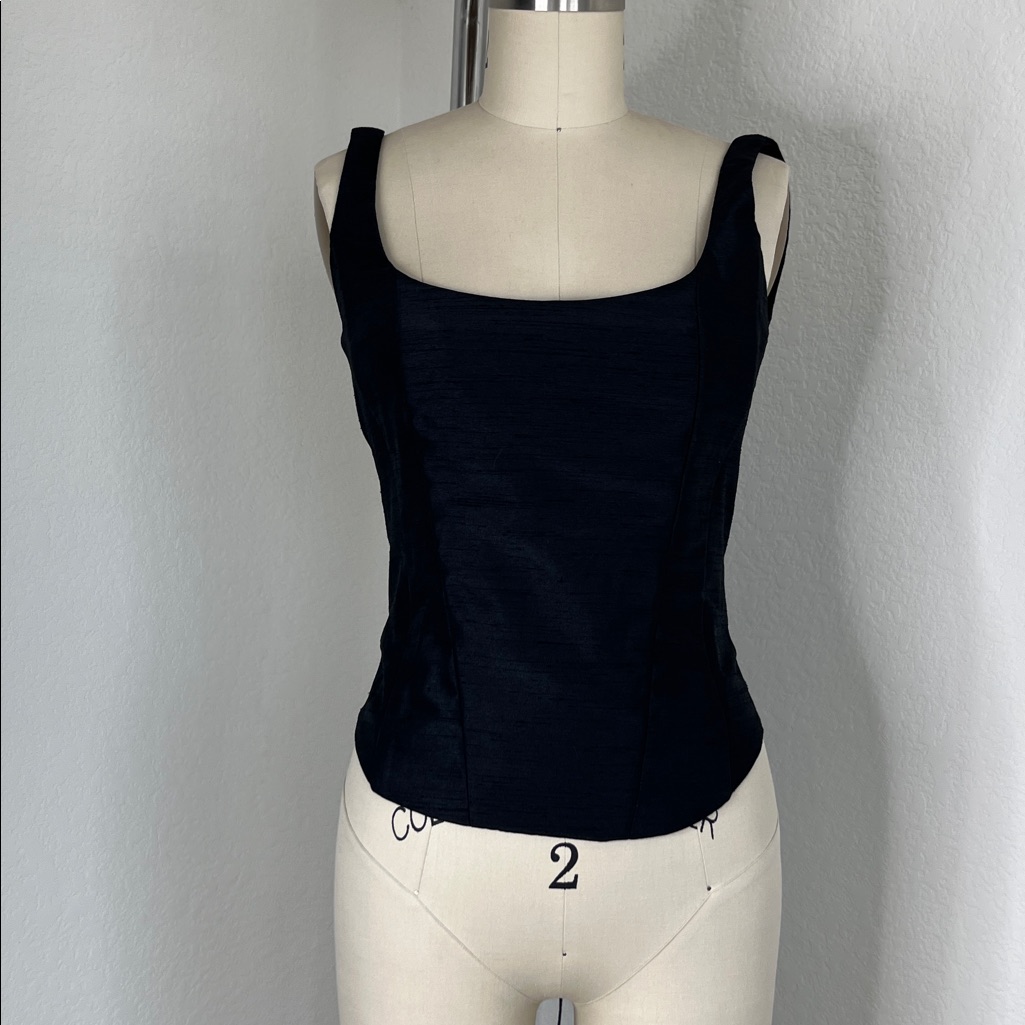 Sorelle Era Moscow Corset Top In Black Noir Caged Lace Up Reversible